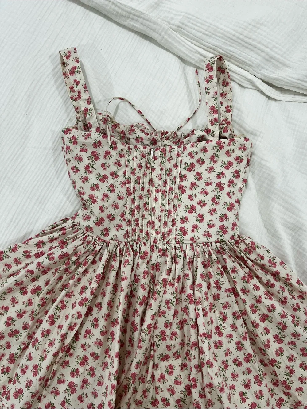House of Cb Natassia White Rosebud Print Cotton Mini Dress - Picture 4 of 6